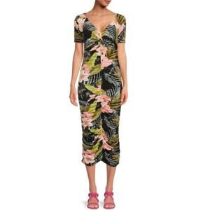 New ~ FAVORITE DAUGHTER ~ Women's Multicolor Tropical Bodycon Dress Size XL